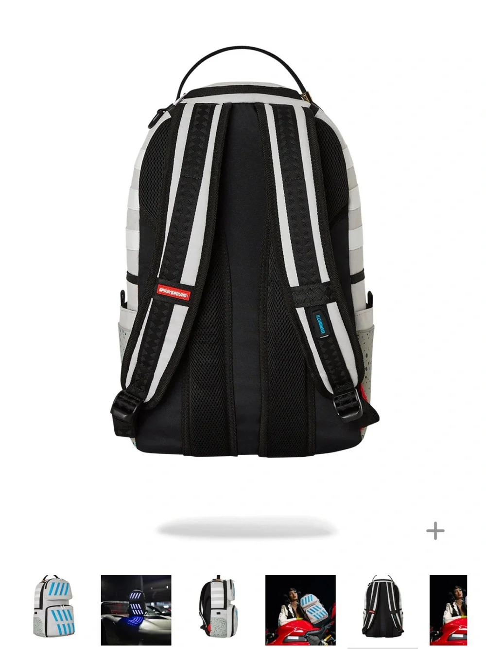Sprayground Black Backpack with Blue LED Stripes (FIRM PRICE)